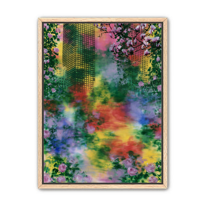 Blossoms over rainbow glass