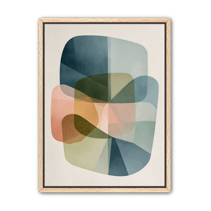 Muted blues folding through peach