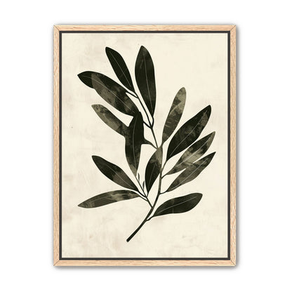 Charcoal leaves on ivory paper