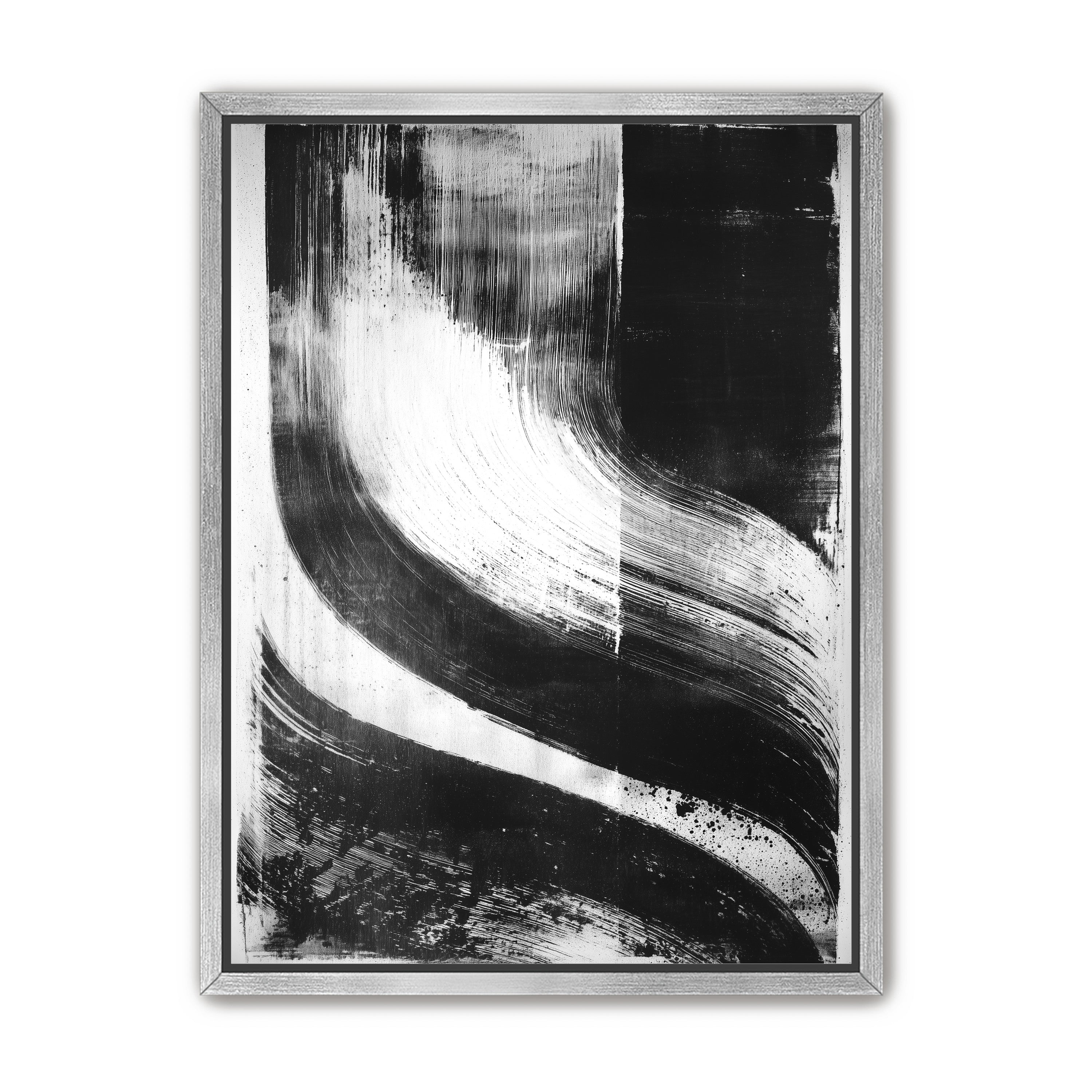 Scraped arcs in black ink
