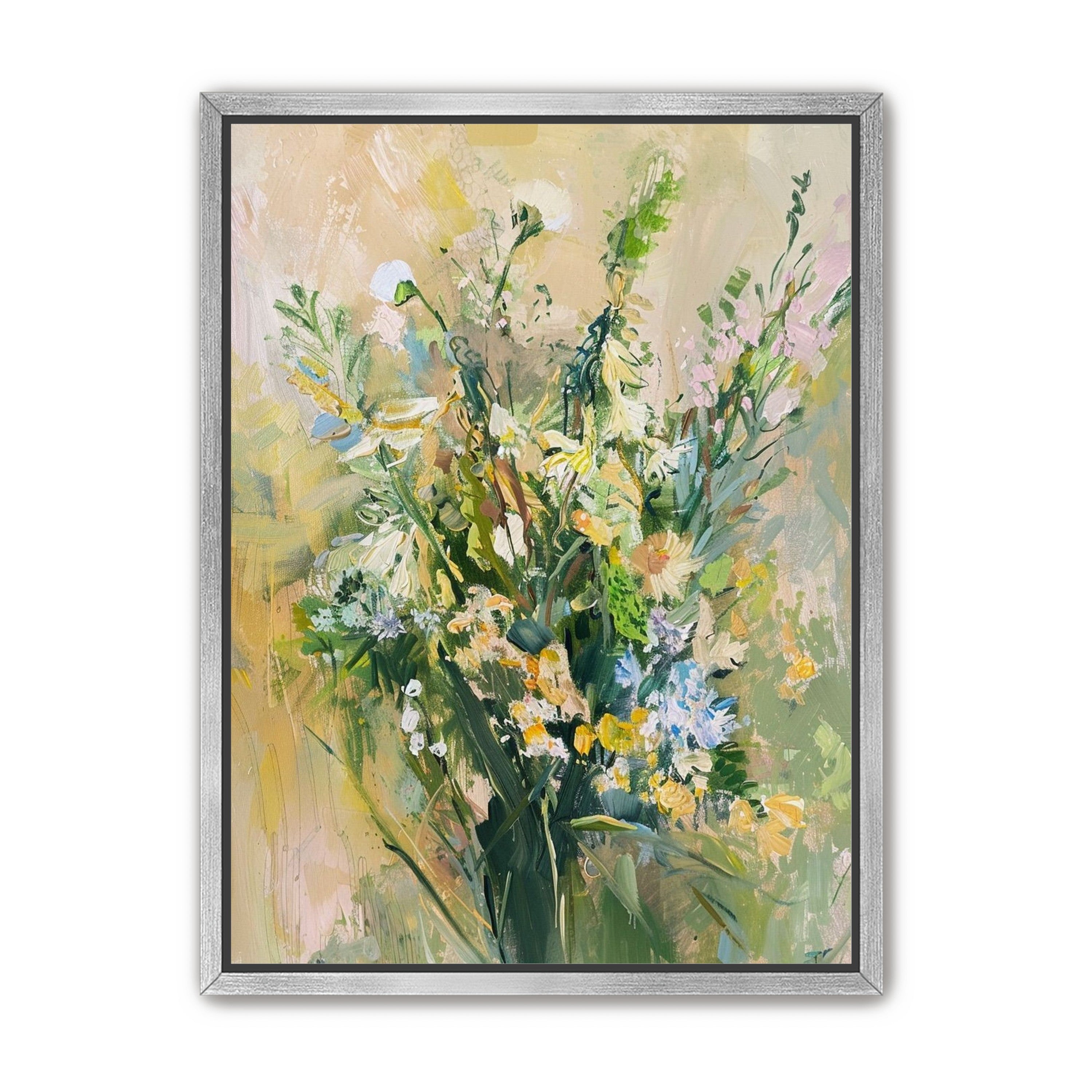 Wildflowers within pale light