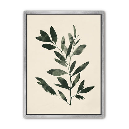 Dark green leaves on cream