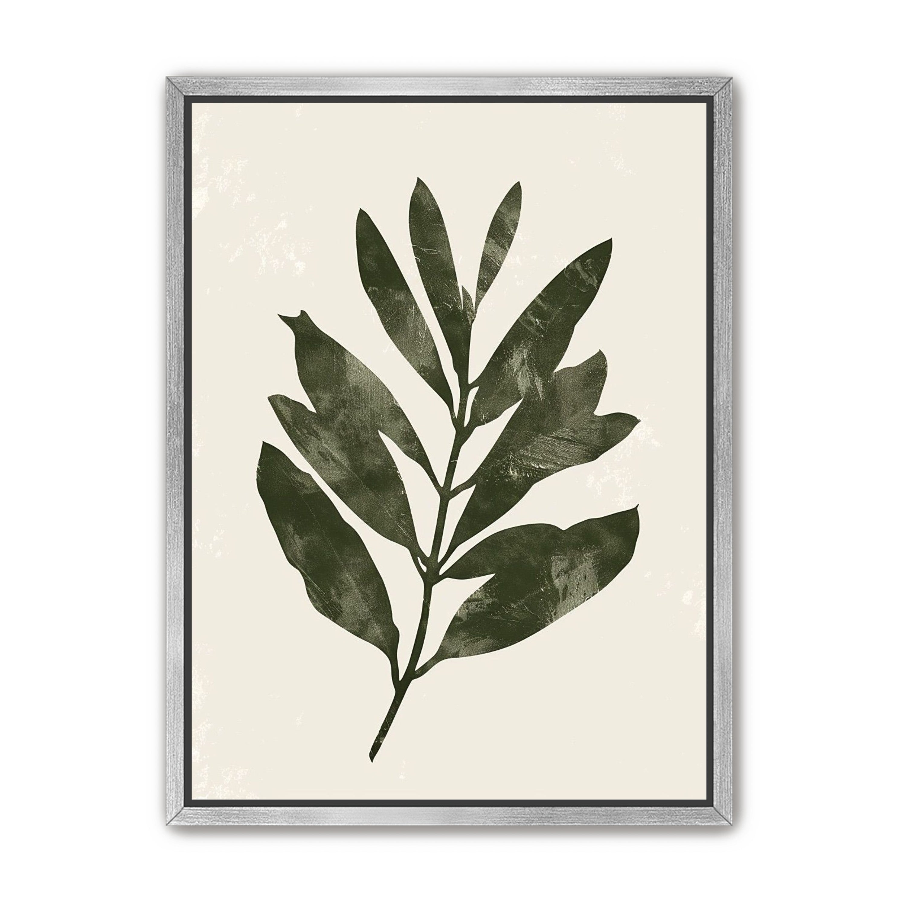 Still branch on pale paper