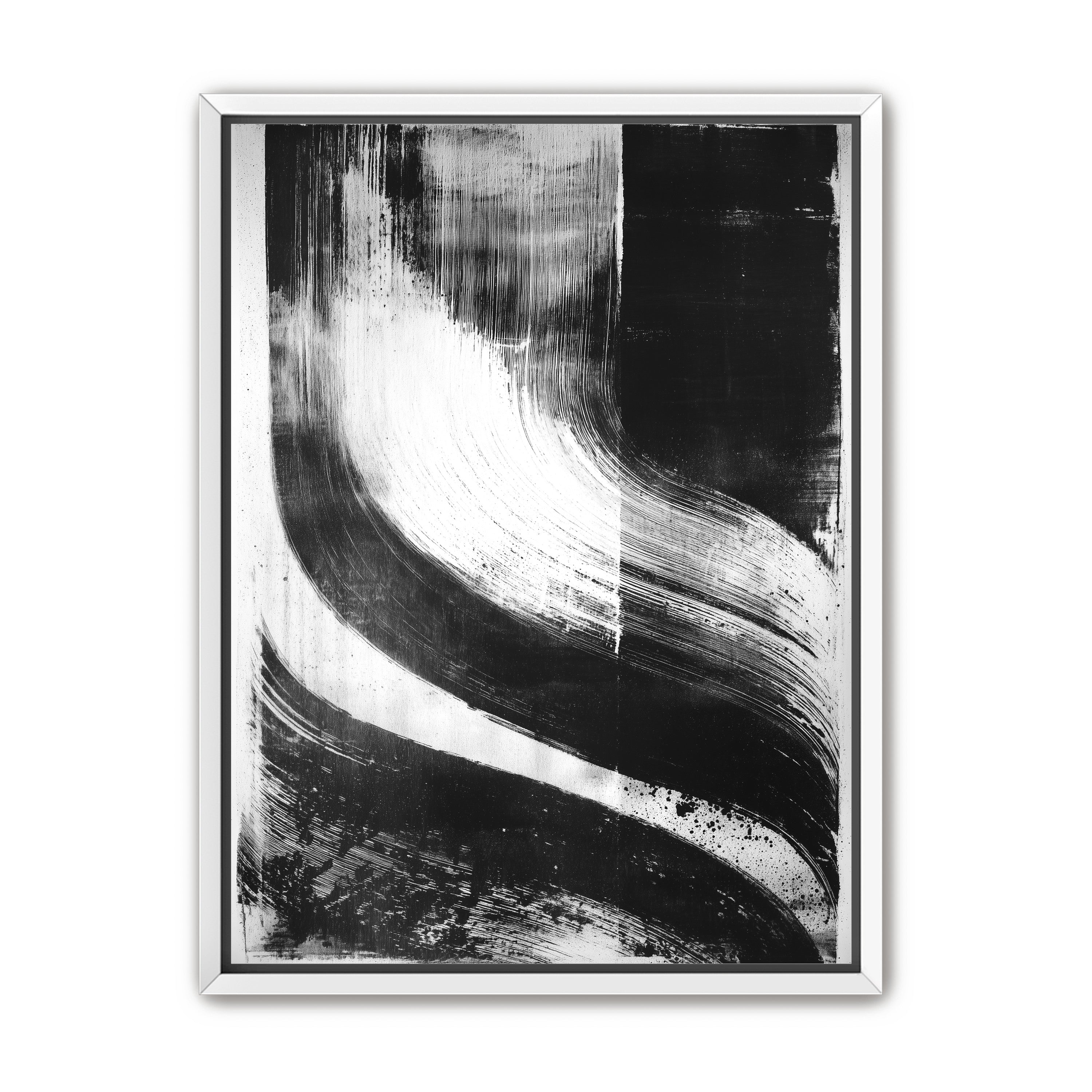 Scraped arcs in black ink