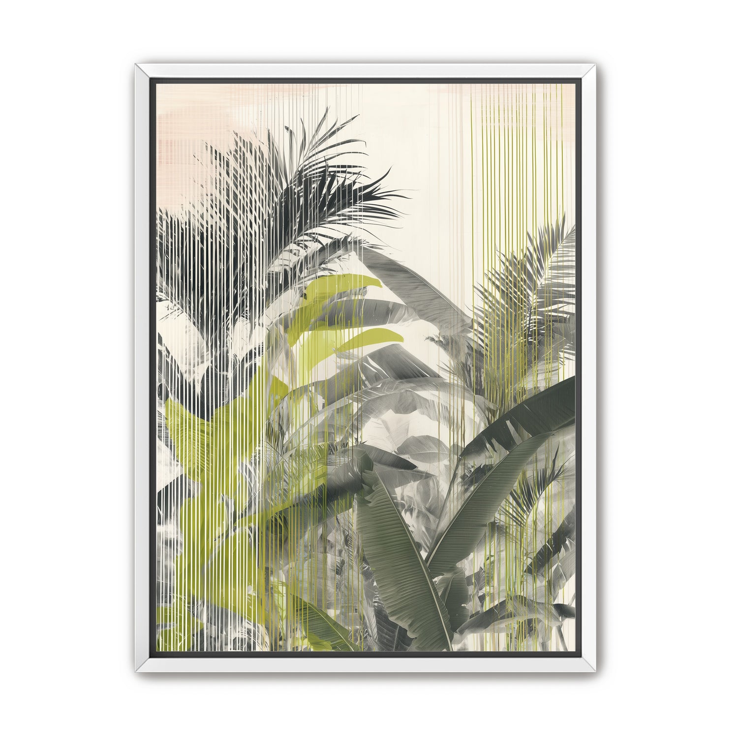 Chartreuse rain through palms