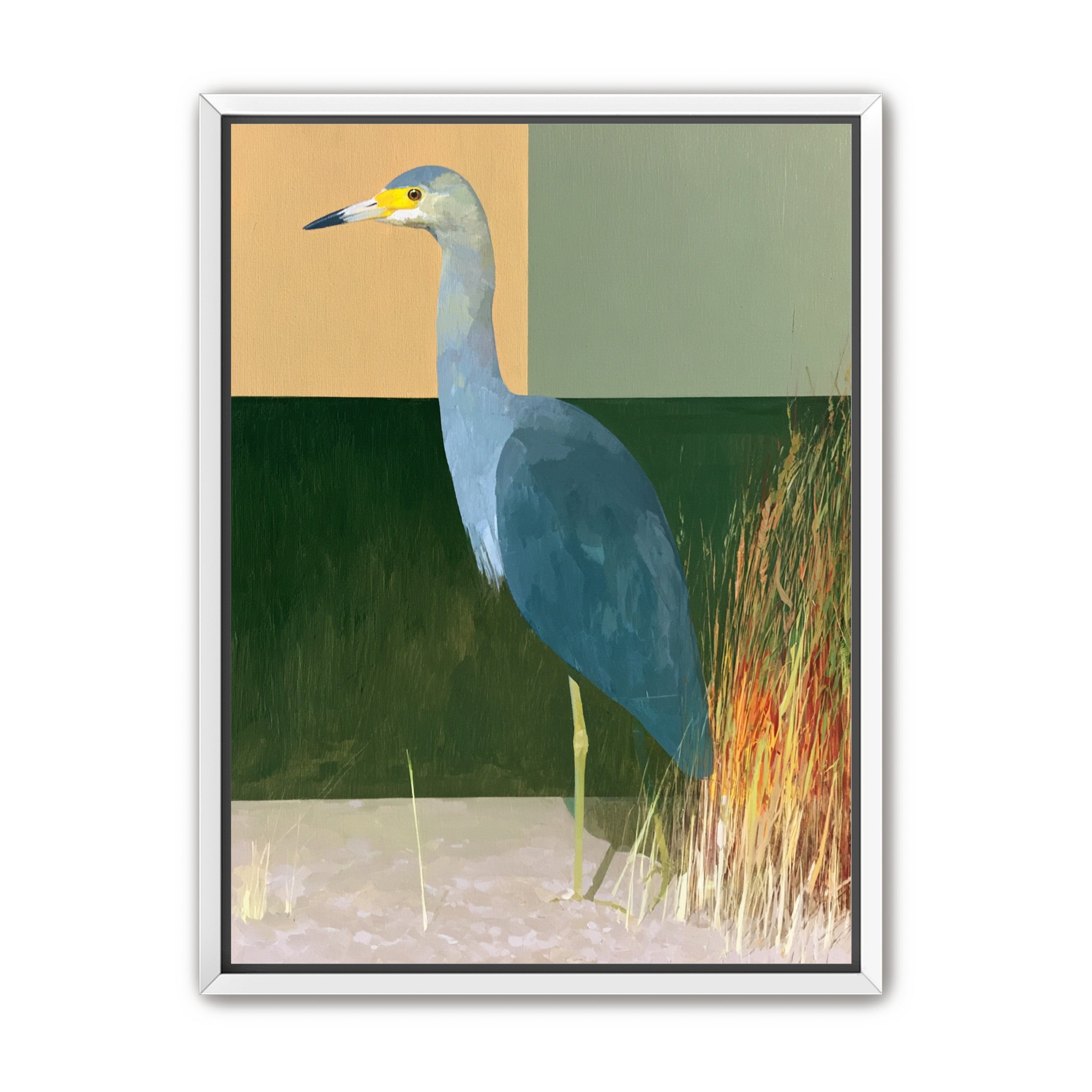 A heron beside the reeds