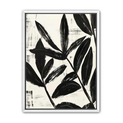 Black leaves on white grain