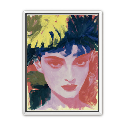 Yellow flower in dark hair