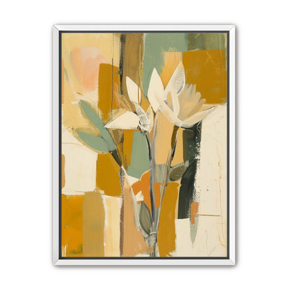 White flowers in ochre light
