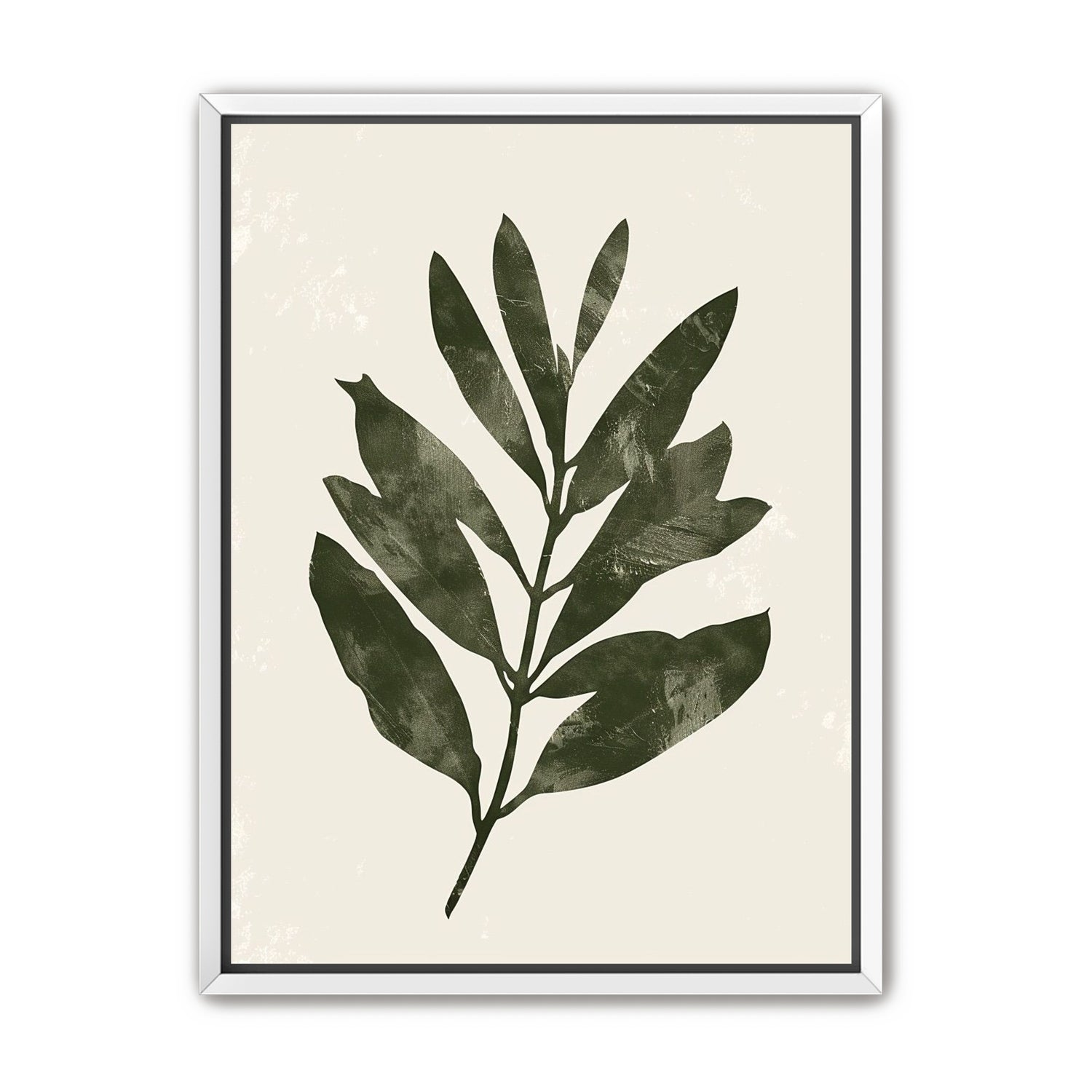 Still branch on pale paper