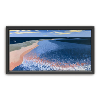 Pale sand in blue water