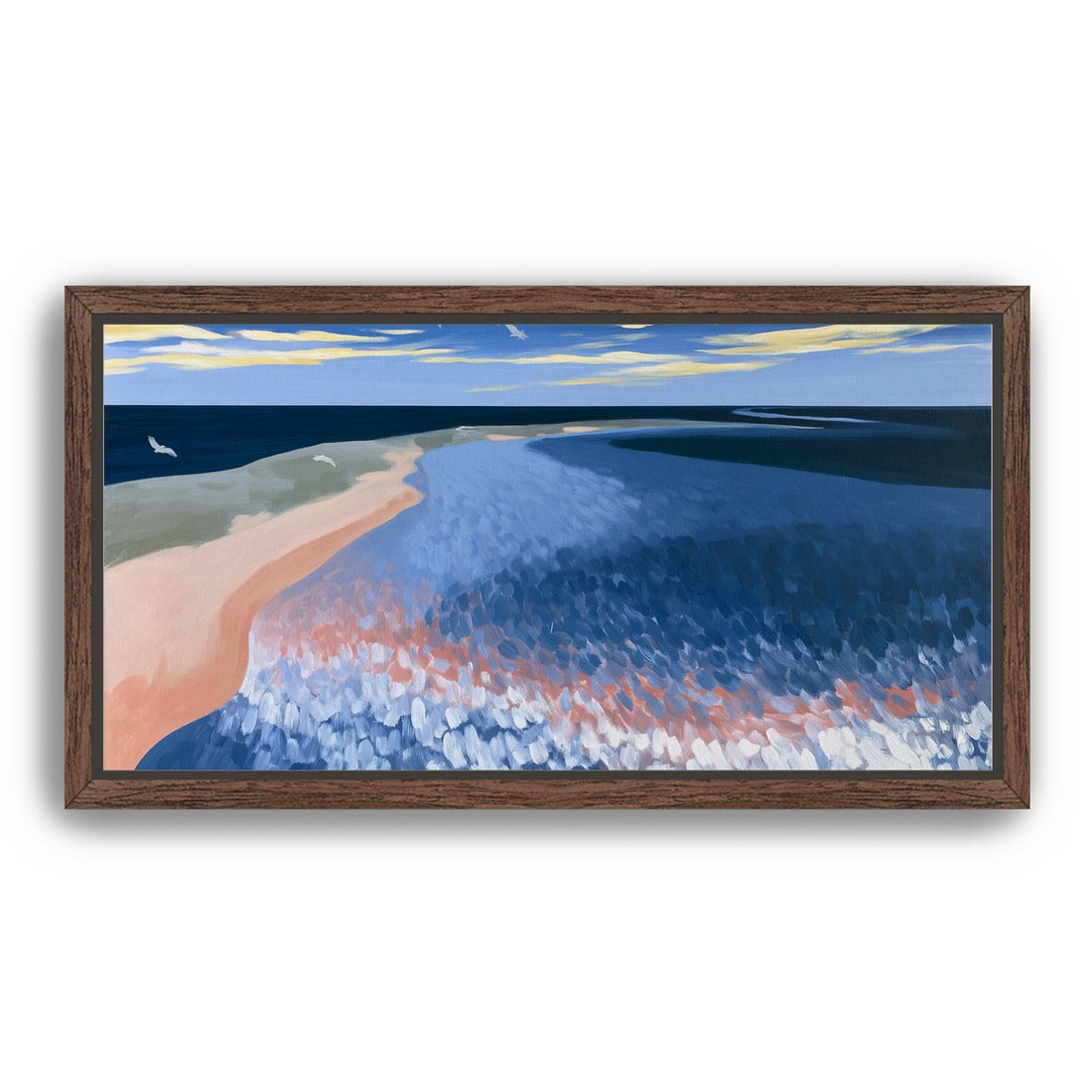 Pale sand in blue water