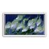 Pale flowers across blue field