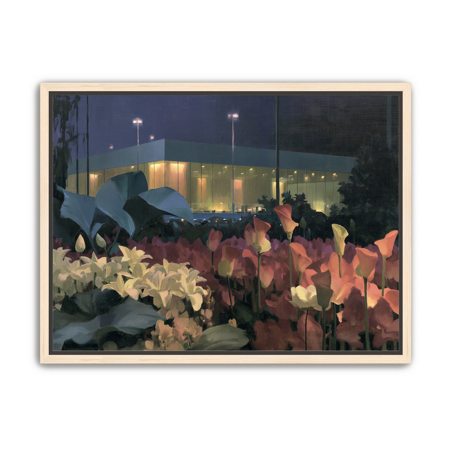 Calla lilies by the glass hall
