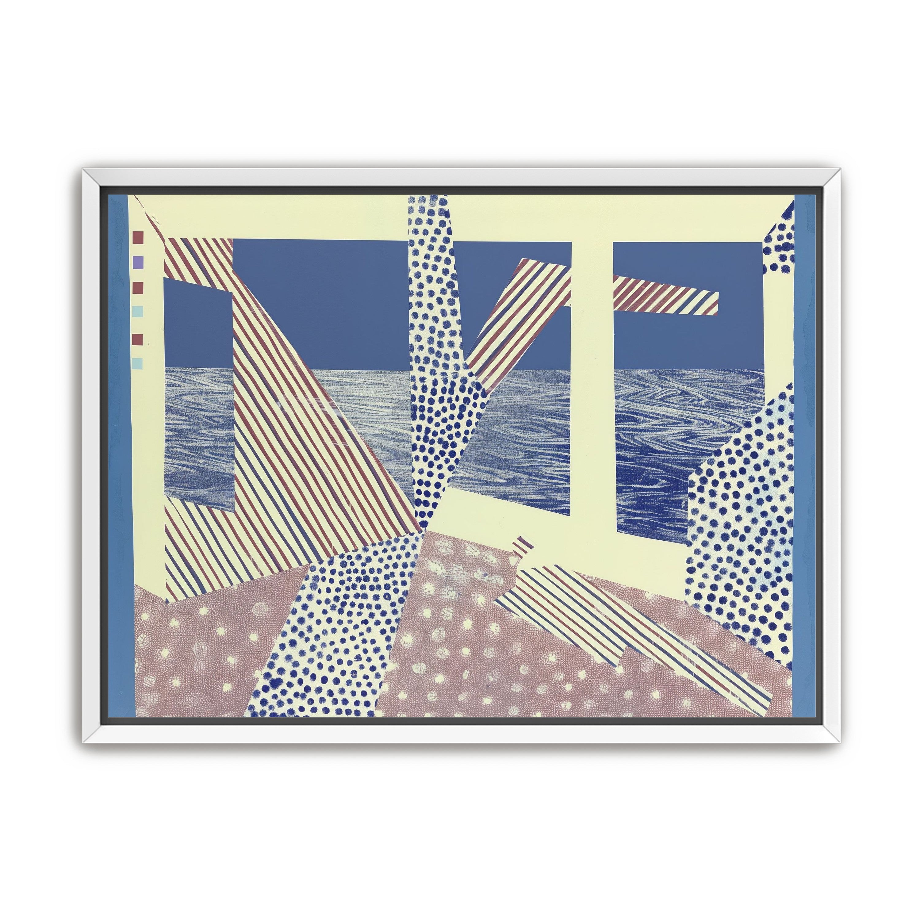 Stripes cut through dots