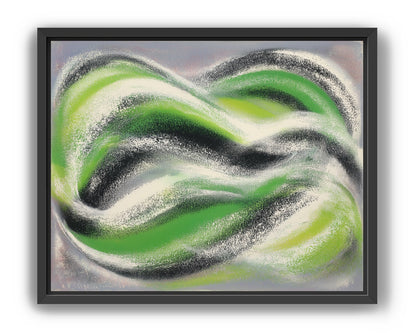 Green bands under white spray