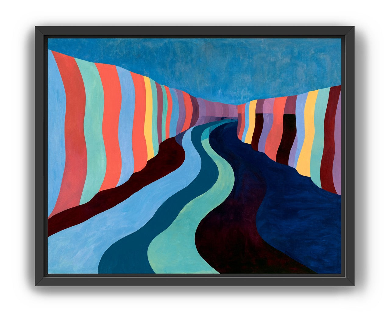 Coral stripes along the bend