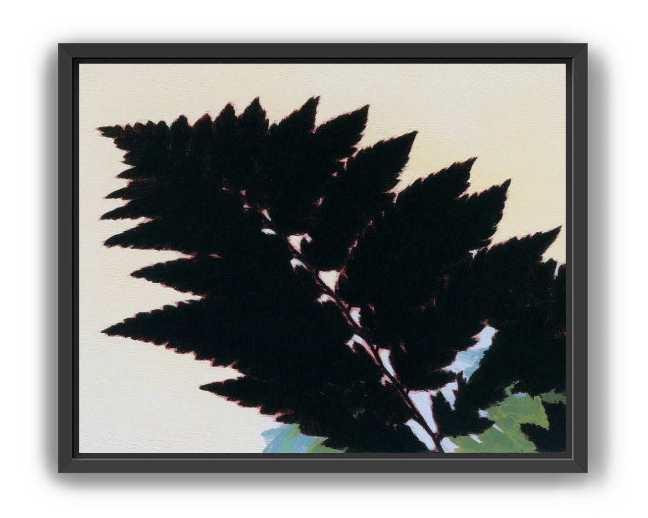 Black leaves on pale ground