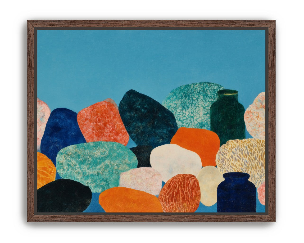Stones beneath a blue field