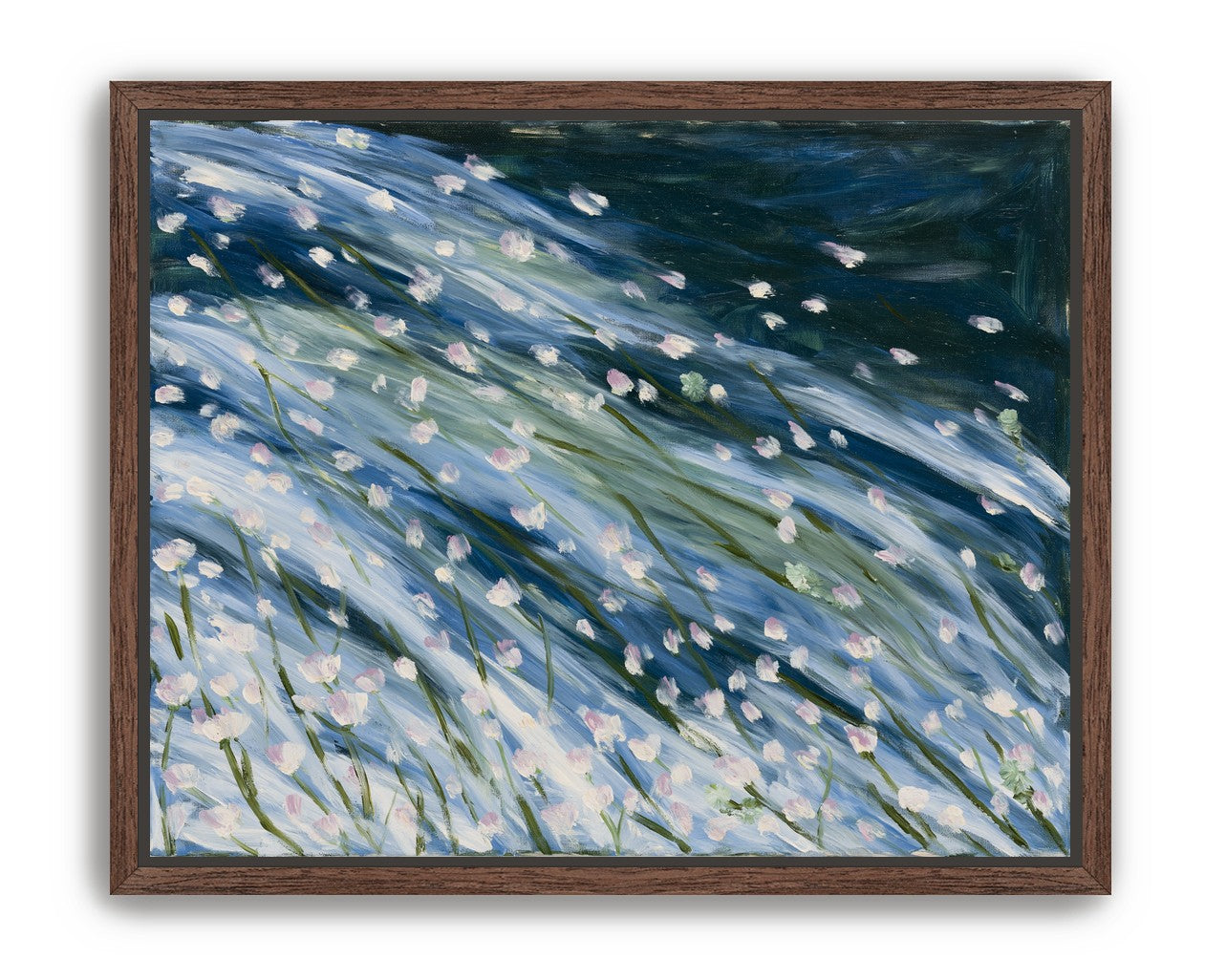 Flowers in a blue rush