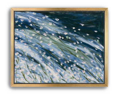 Flowers in a blue rush