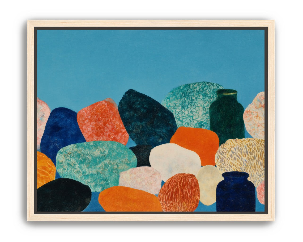 Stones beneath a blue field