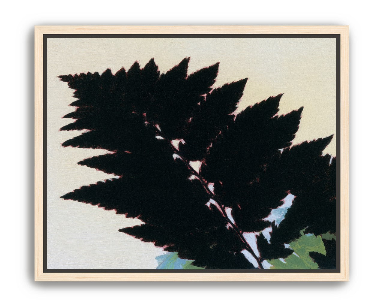 Black leaves on pale ground