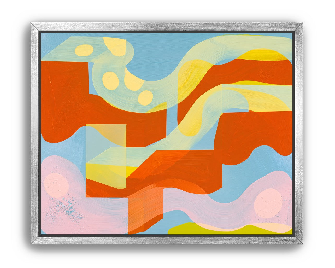 Orange bands within blue field