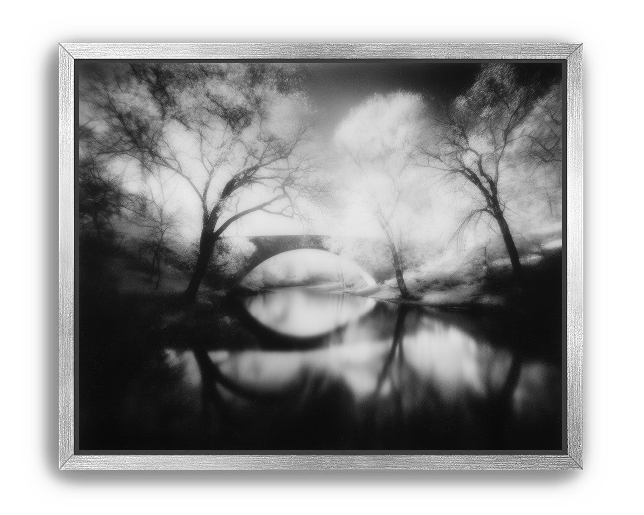 Bridge in a washed sky