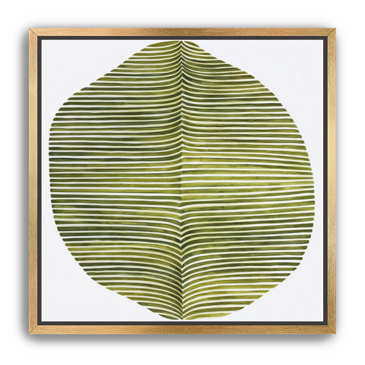 Dark green stripes crease inward