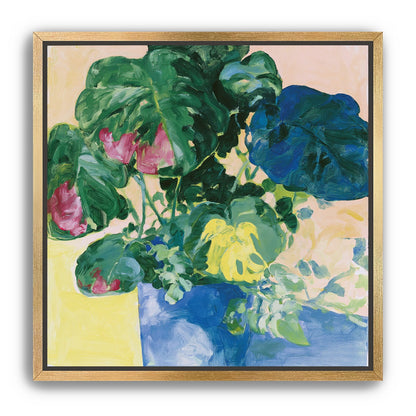 Flowers among broad leaves