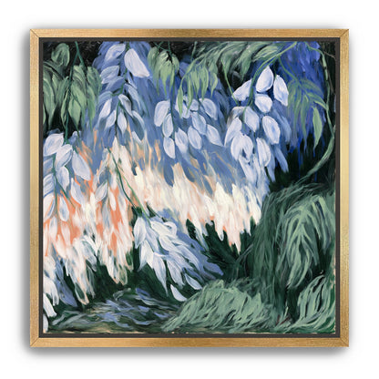 White blossoms in blue shade