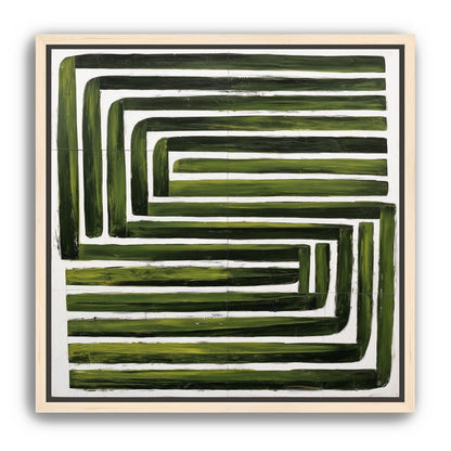 Green maze on white