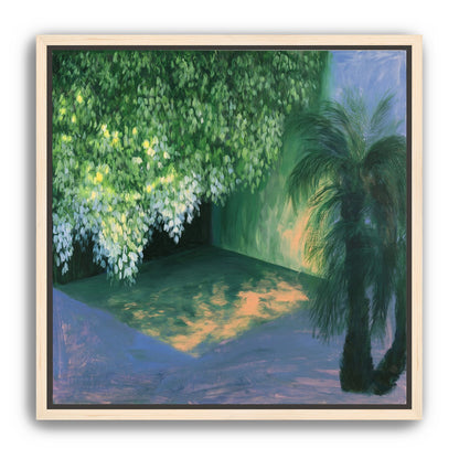 Yellow light on green pond