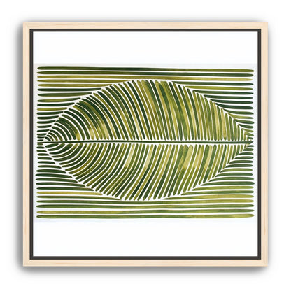 Palm frond in green bands