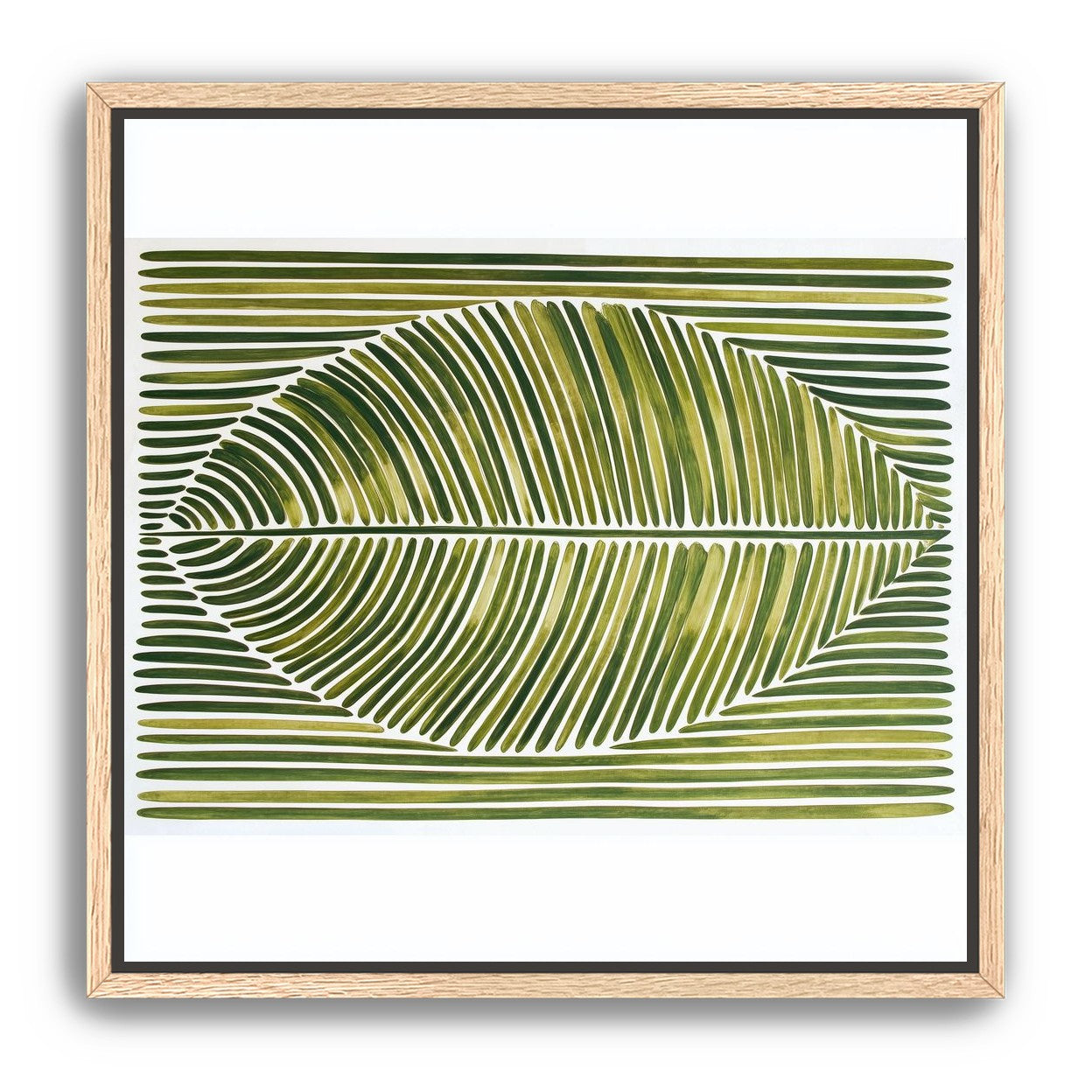 Palm frond in green bands