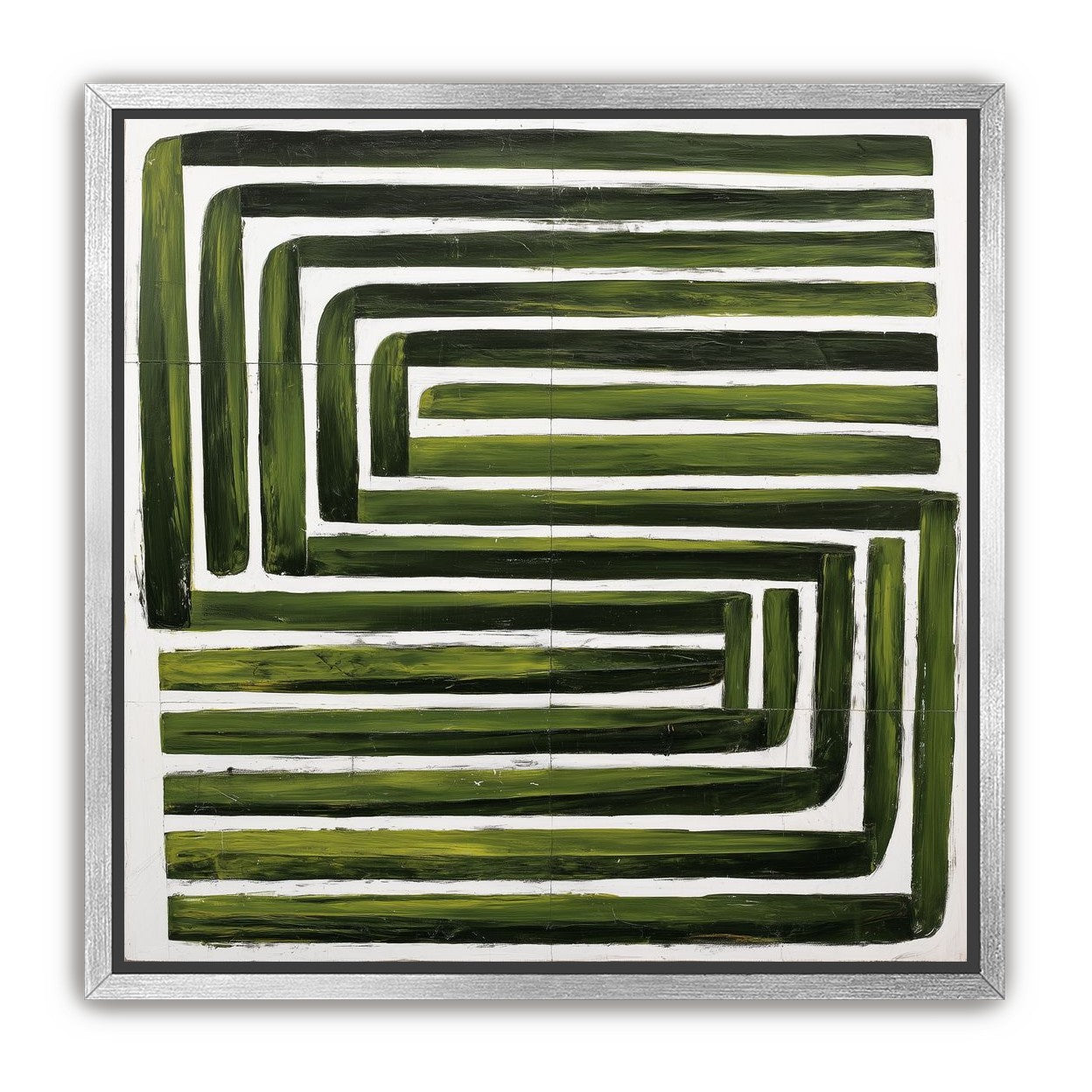 Green maze on white