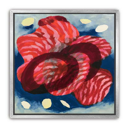Red stripes pressing through blue