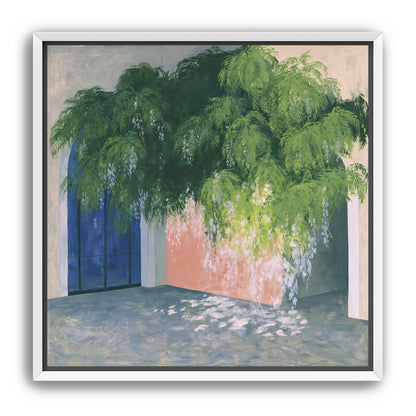 Blossoms over the blue door