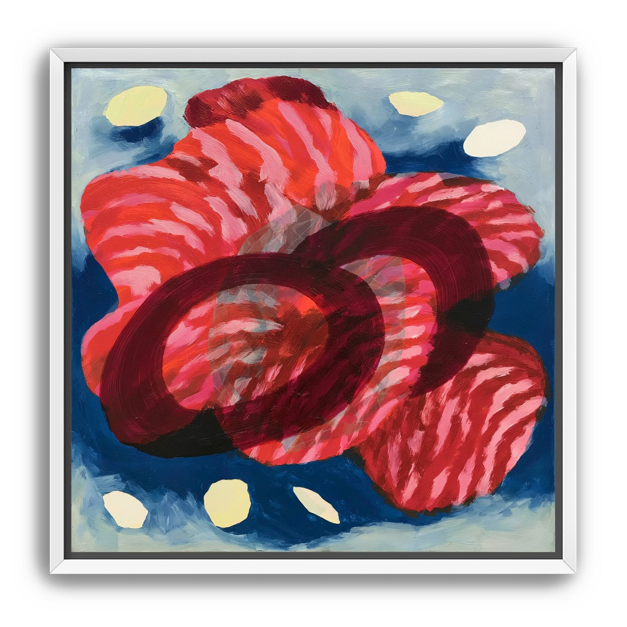 Red stripes pressing through blue