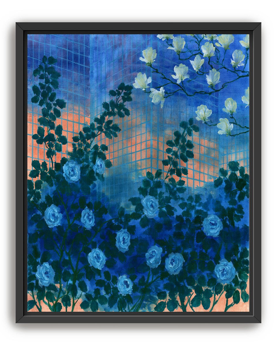 Roses climbing the grid