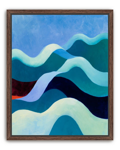 Pale bands across deep blue