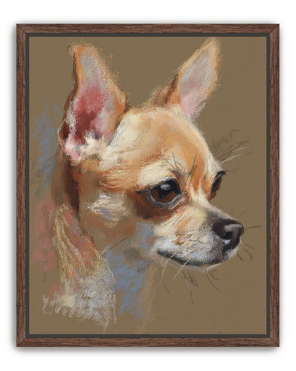 Pastel dog in profile