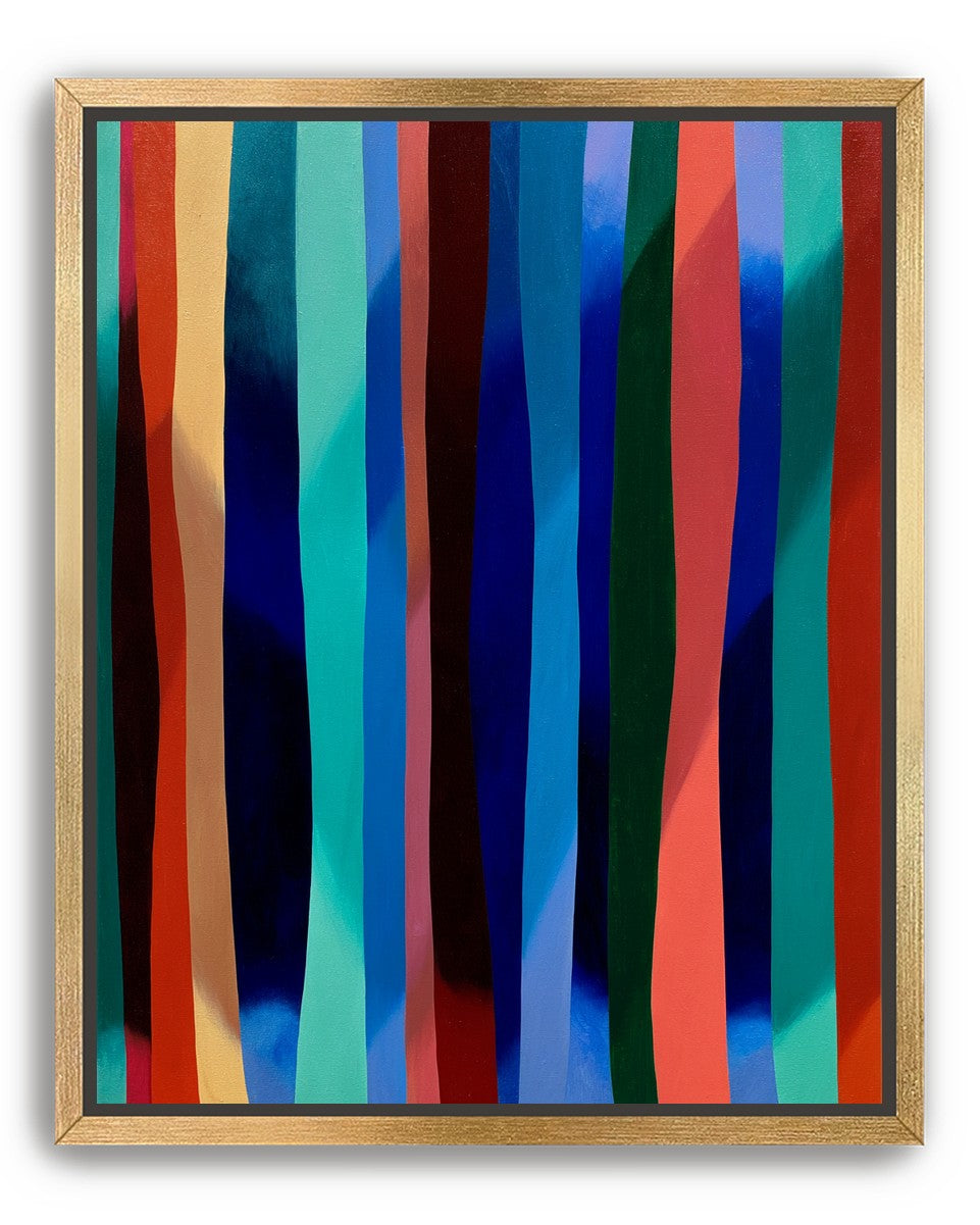 Blue shadow under bright stripes