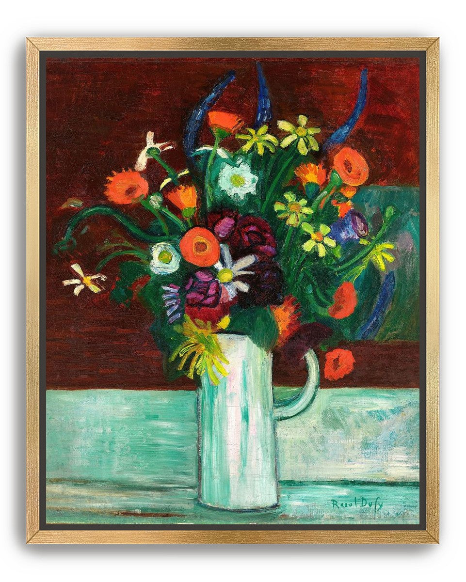 Flowers above the green table