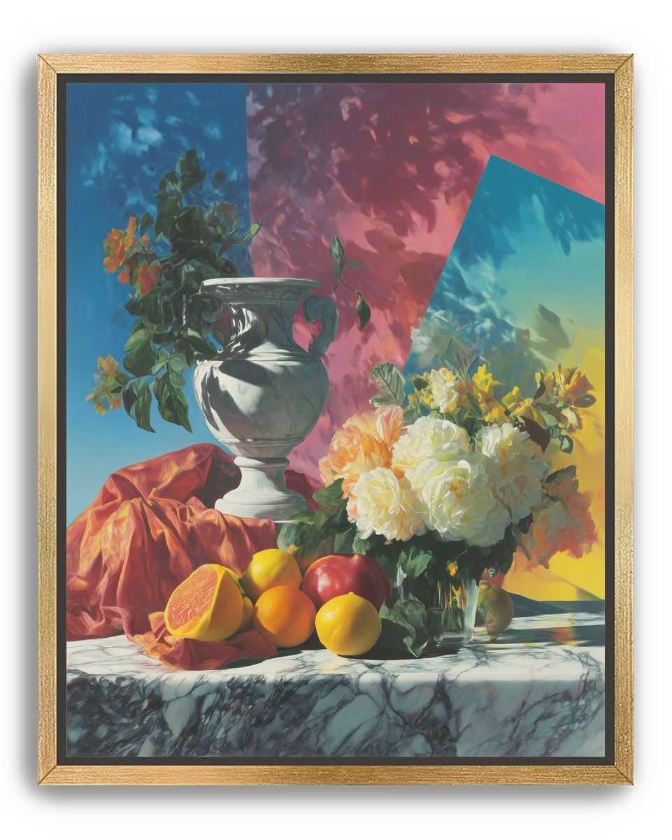 Urn and roses in hard light