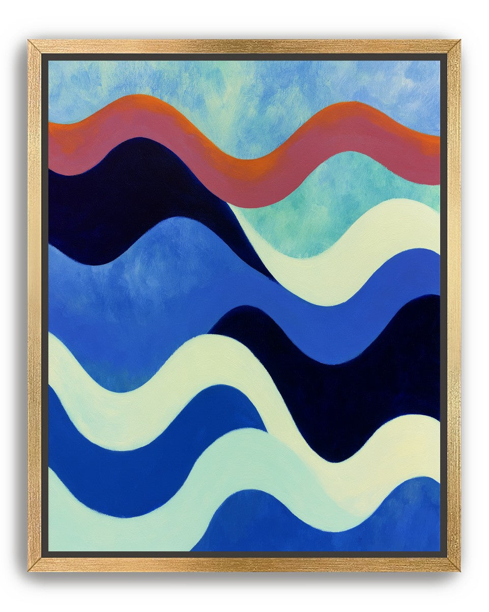 Rust red over deep blue