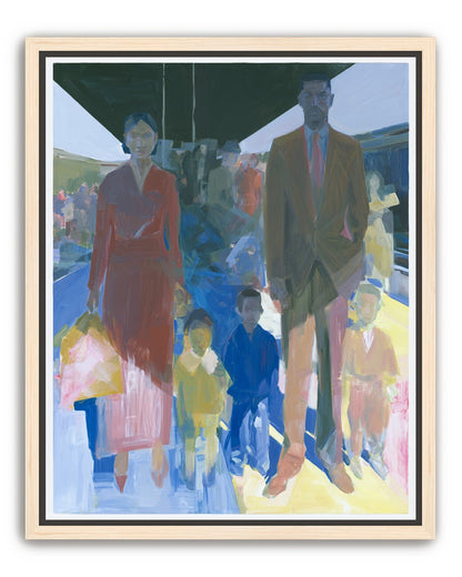 Family beneath the overpass
