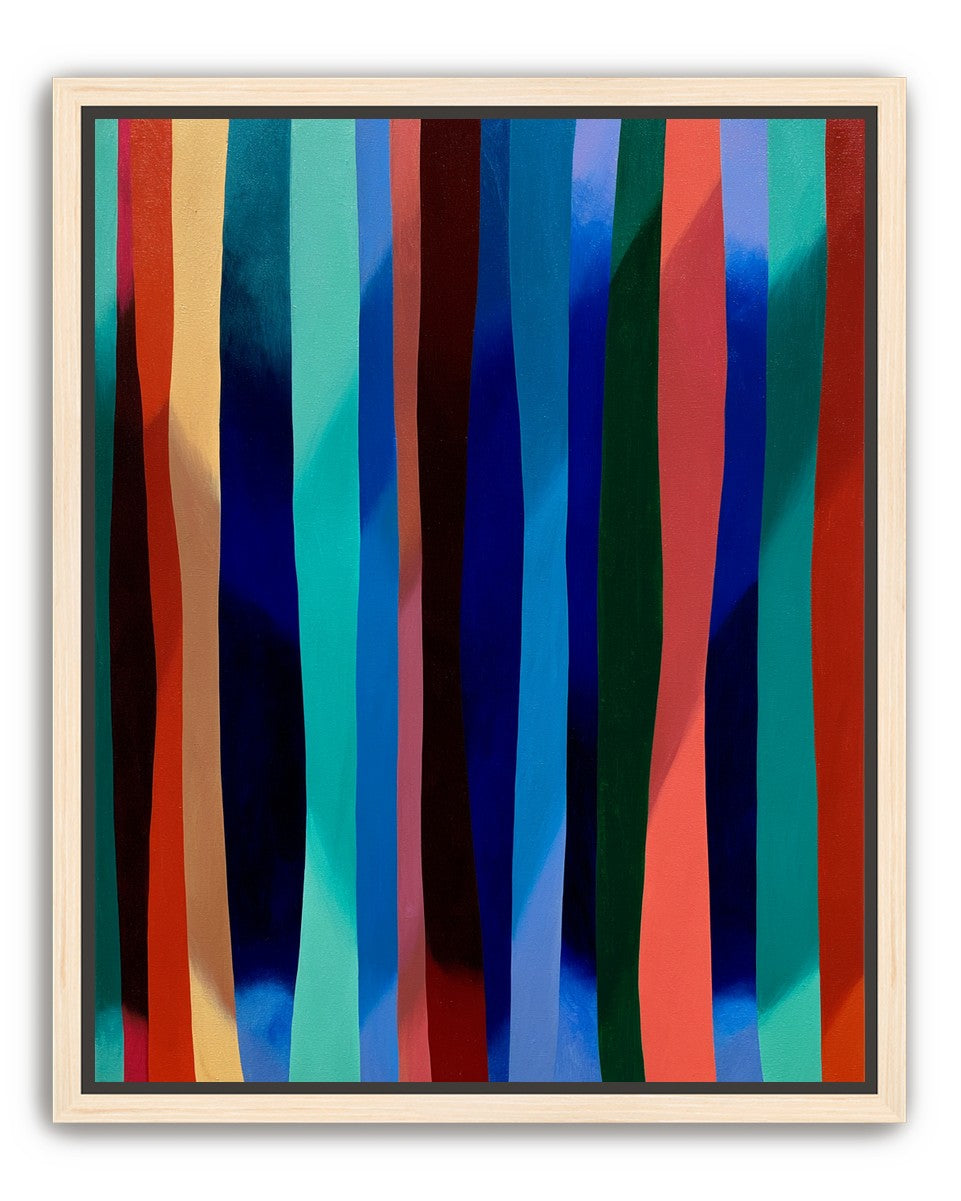 Blue shadow under bright stripes