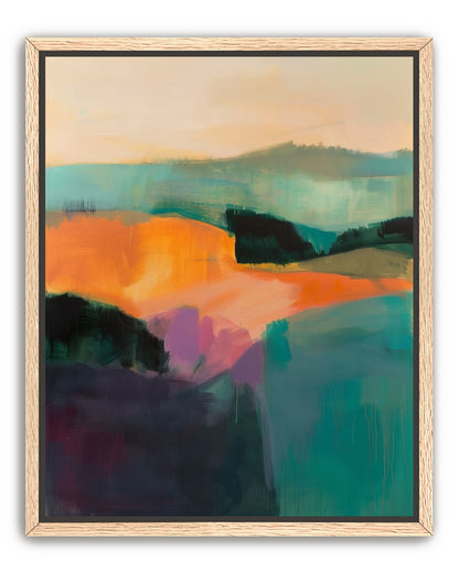 Teal Pressed Against Orange